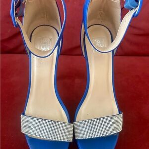 Speed Limit 98 Blue Strappy Heels with Rhinestone Detail Size 10 Woman’s